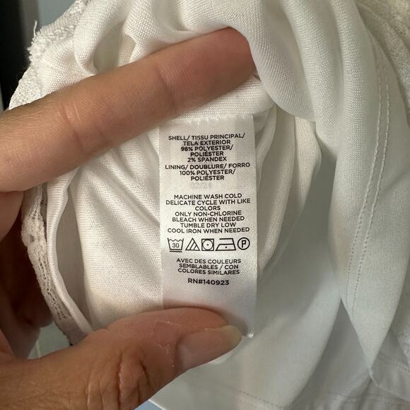 Loft Womens Lace Flutter Sleeve Top Size Small White Lined Stretch Career Preppy - Picture 7 of 9